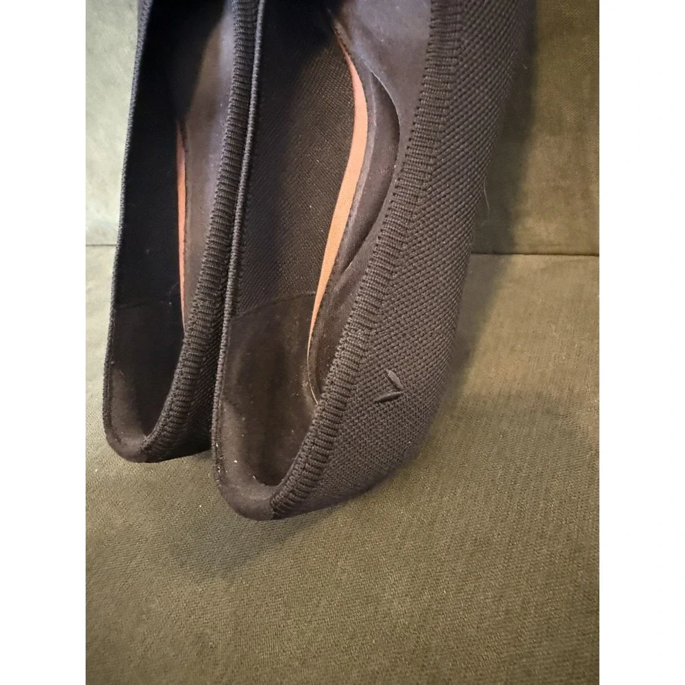 VIVAIA Black Pointed Toe Kitten Heel Pumps Women's Size 9.5 Slip On Shoes Office